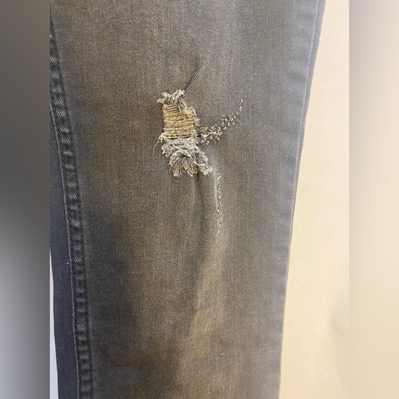 We The Free People Fringe Hem Light Black Skinny Jeans Size 26 - Picture 2 of 10